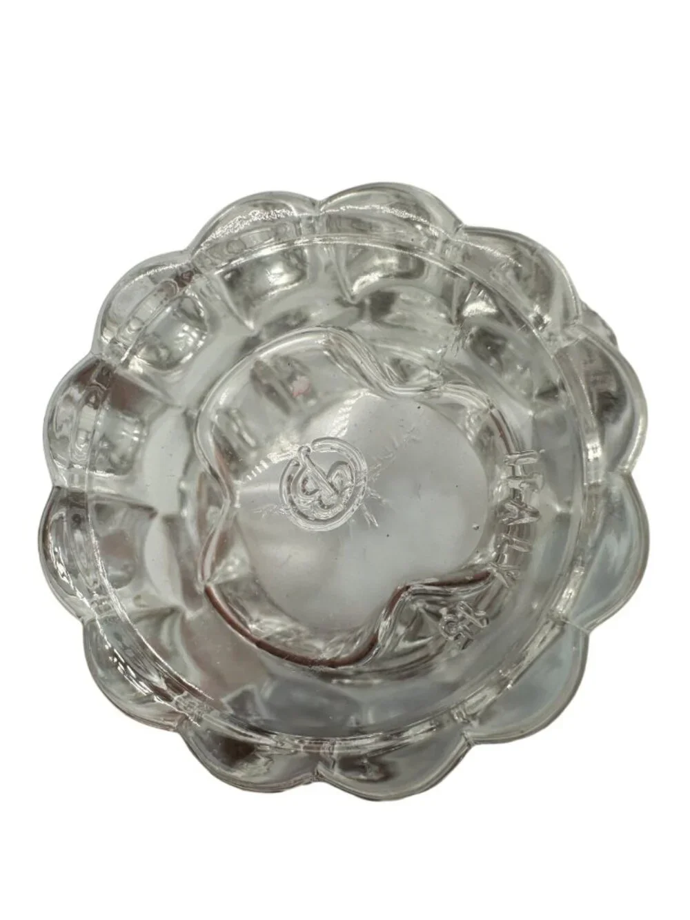 Set Of Fostoria American Crystal Candleholders Clear Scalloped Edge Glass